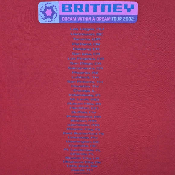 Vintage 2002 Britney Spears Dream Within A Dream Tour T Shirt Size Large - Picture 5 of 5